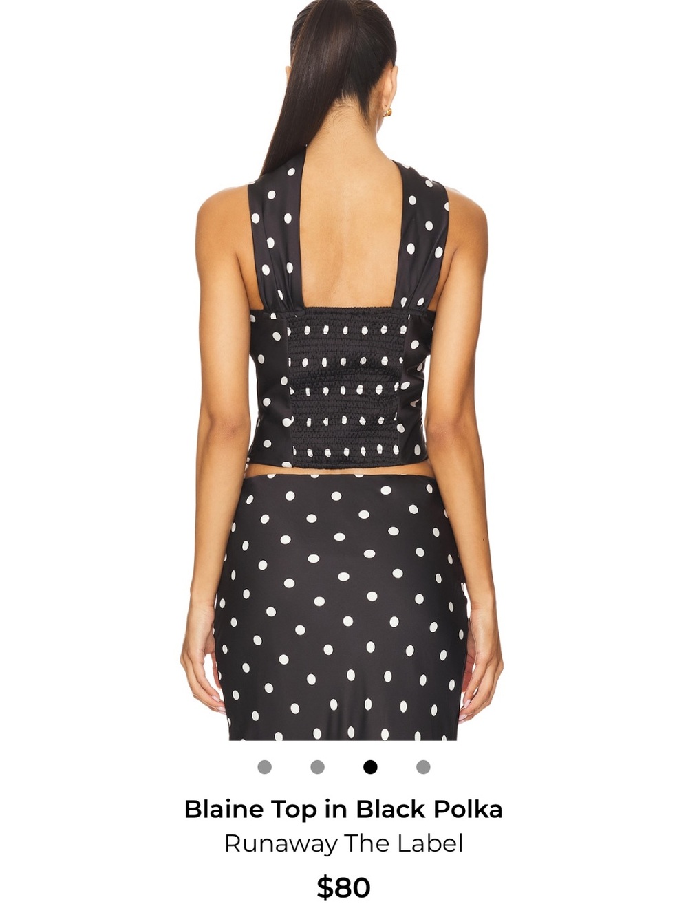 Polka Dot Halter Top - Black & White - Picture 2 of 4